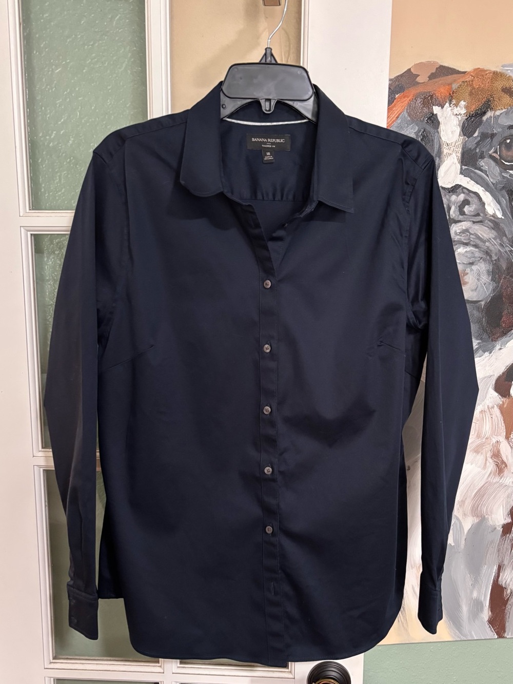 Banana Republic Women’s Dark Navy Tailored Dress Shirt